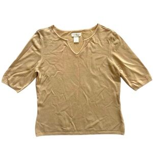 Worthington Stretch creamy gold blouse women’s medium business casual